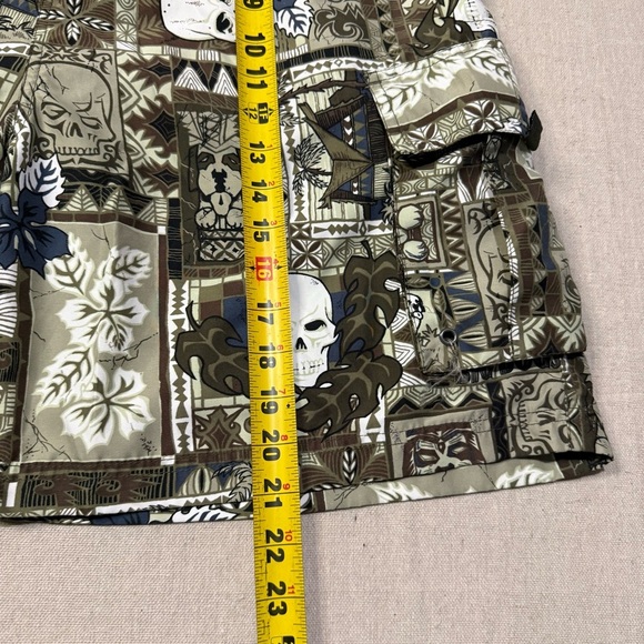 Big Dogs Blue Swim Trunks Mens Large Hawaiian Drawstring Vintage Skulls - Picture 7 of 7